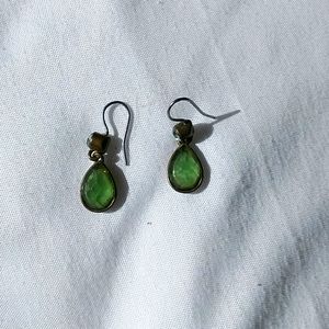Green gem earrings